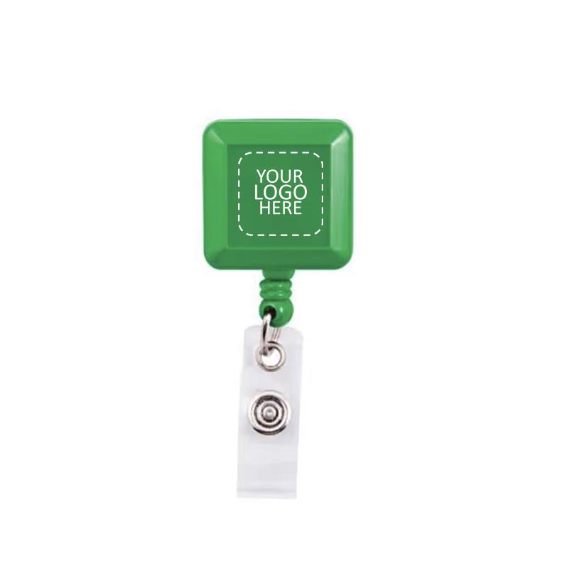 Green Plastic Square Reel Badge